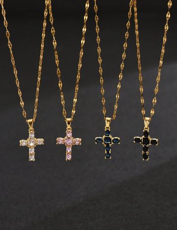 Colier SHEIN, auriu/alb