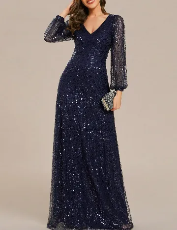 Rochie lunga Ever-Pretty, bleumarin