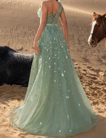 Rochie lunga Faeriesty, verde deschis