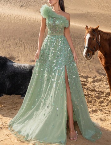 Rochie lunga Faeriesty, verde deschis