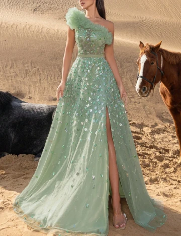 Rochie lunga Faeriesty, verde deschis