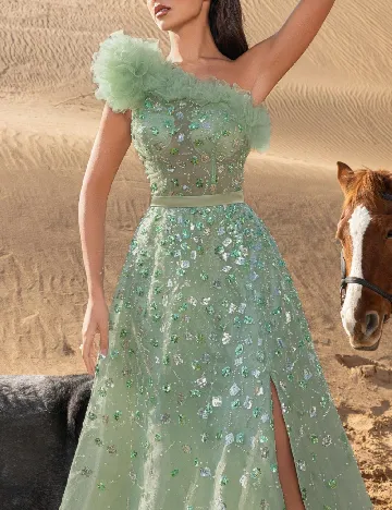Rochie lunga Faeriesty, verde deschis