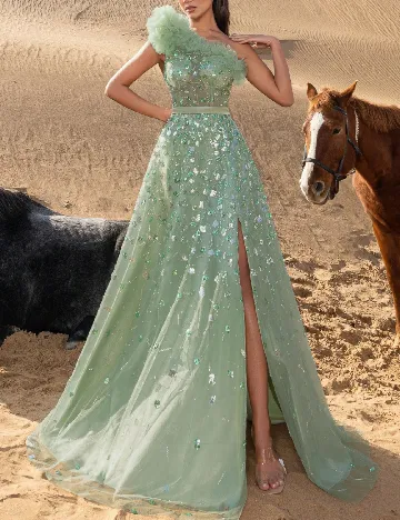 Rochie lunga Faeriesty, verde deschis