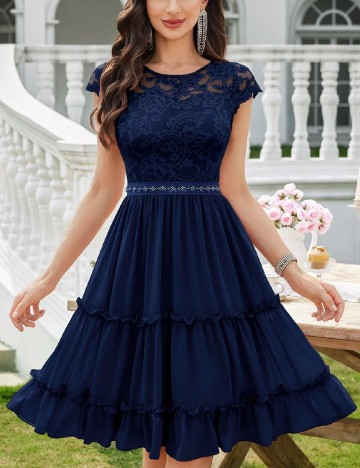 Rochie scurta Miusol, bleumarin inchis