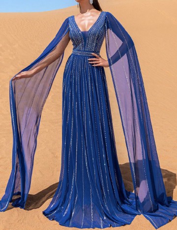 Rochie lunga Faeriesty, albastru