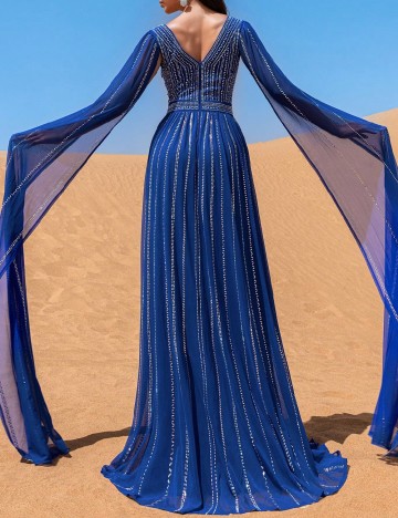 Rochie lunga Faeriesty, albastru