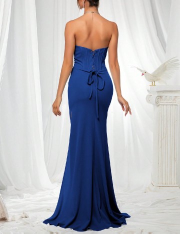 Rochie lunga VIPGIRL, bleumarin