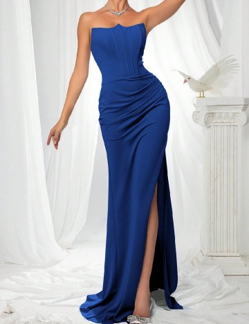 Rochie lunga VIPGIRL, bleumarin