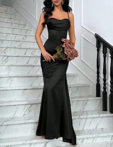 Rochie lunga QQ Fashion, negru