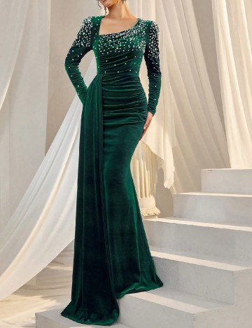 Rochie lunga Faeriesty, verde inchis