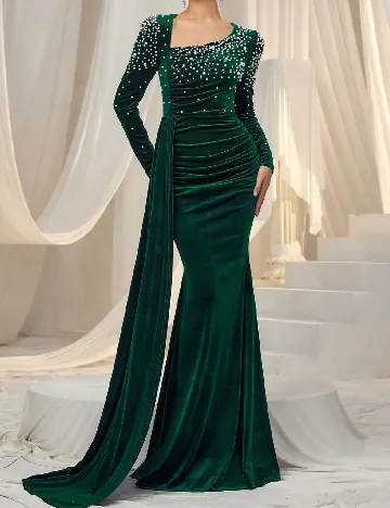 Rochie lunga Faeriesty, verde inchis