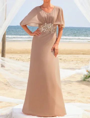 Rochie lunga Mosy, roz pal