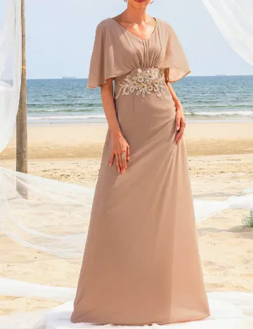 Rochie lunga Mosy, roz pal
