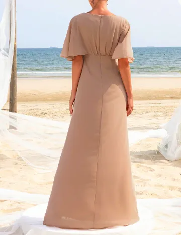 Rochie lunga Mosy, roz pal