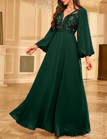 Rochie lunga UNITHORSE, verde inchis