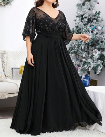 Rochie lunga SHEIN CURVE, negru
