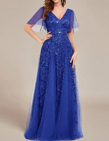Rochie lunga Ever-Pretty, bleumarin