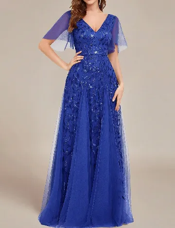 Rochie lunga Ever-Pretty, bleumarin