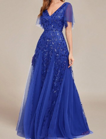 Rochie lunga Ever-Pretty, bleumarin