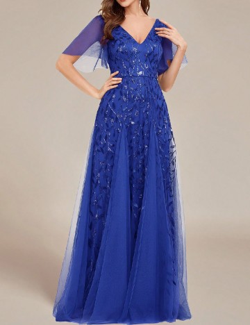 Rochie lunga Ever-Pretty, bleumarin