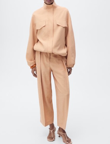 Jacheta Oversize Mango, crem