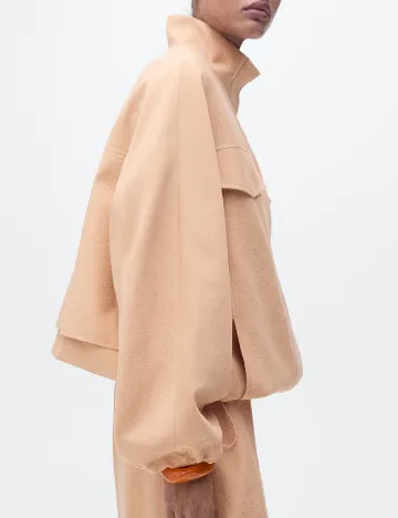 Jacheta Oversize Mango, crem