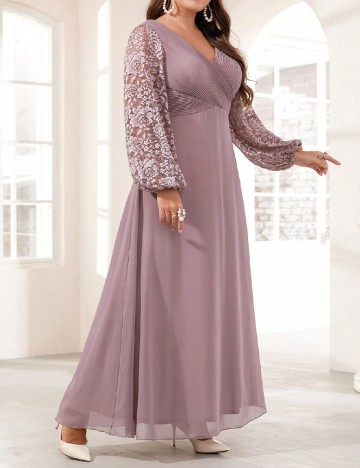 Rochie lunga Mgiacy Plus Size, mov