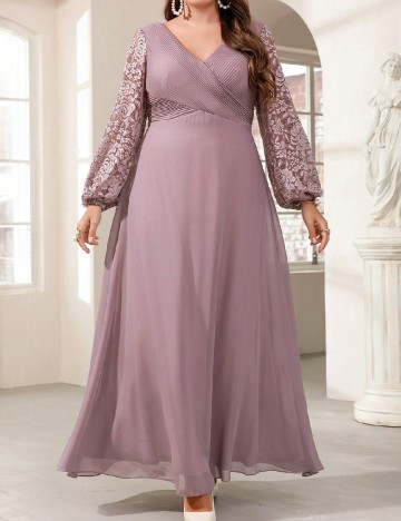 Rochie lunga Mgiacy Plus Size, mov