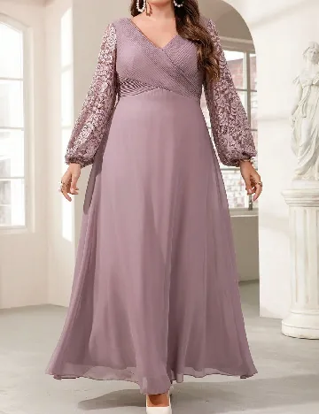 Rochie lunga Mgiacy Plus Size, mov