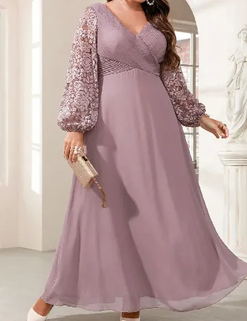 Rochie lunga Mgiacy Plus Size, mov
