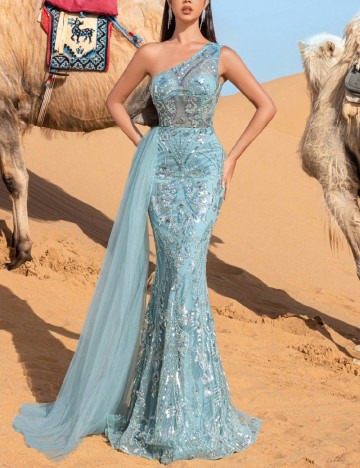 Rochie lunga Faeriesty, albastru