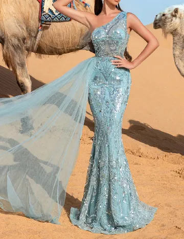 Rochie lunga Faeriesty, albastru