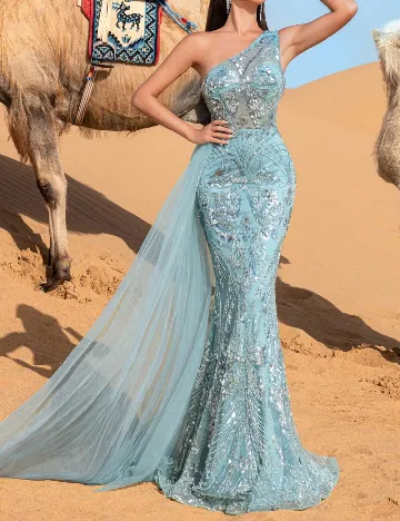 Rochie lunga Faeriesty, albastru
