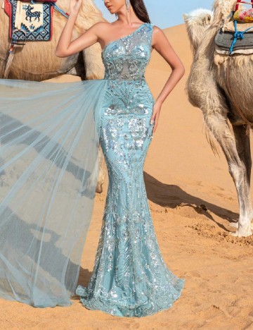 Rochie lunga Faeriesty, albastru