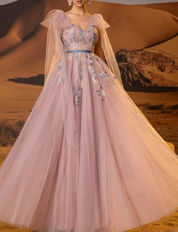 Rochie lunga SHEIN, roz pudra