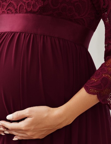 Rochie lunga Ever-Pretty Maternity, visiniu