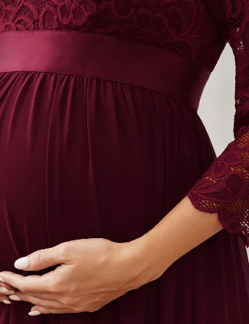 Rochie lunga Ever-Pretty Maternity, visiniu