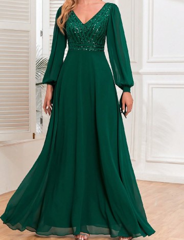 Rochie lunga SHEIN, verde inchis