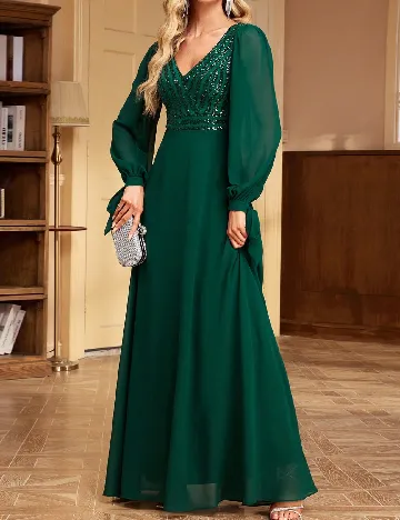 Rochie lunga SHEIN, verde inchis
