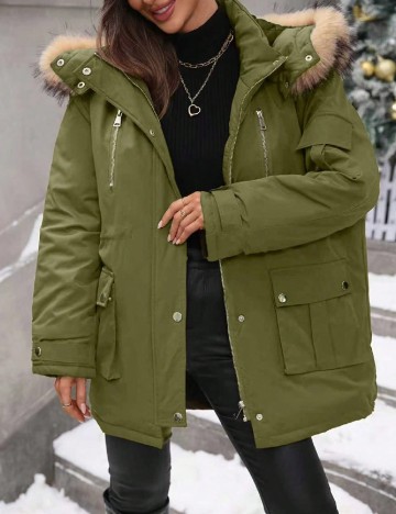 Geaca SHEIN CURVE, verde
