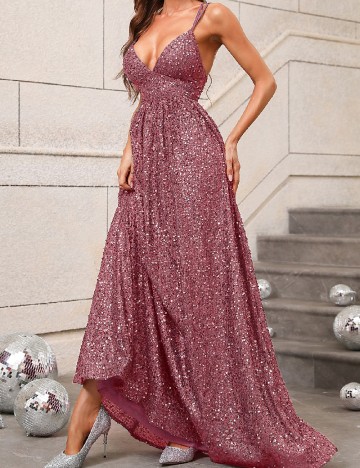 Rochie lunga Faeriesty, roz