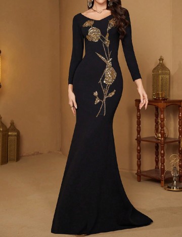 Rochie lunga Supgir, negru