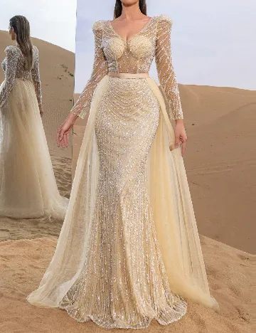 Rochie lunga Faeriesty, crem