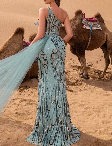 Rochie lunga Faeriesty, turcoaz
