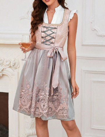 Rochie scurta SHEIN, roz/gri