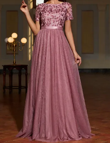 Rochie lunga Faeriesty, roz