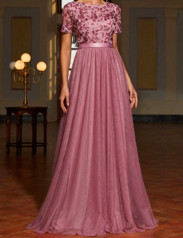 Rochie lunga Faeriesty, roz