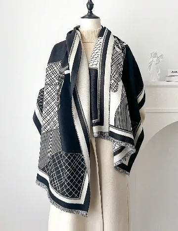 Esarfa SHEIN, negru/bej