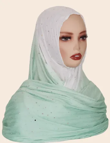 Esarfa SHEIN, alb/verde
