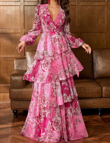 Rochie lunga Faeriesty, roz
